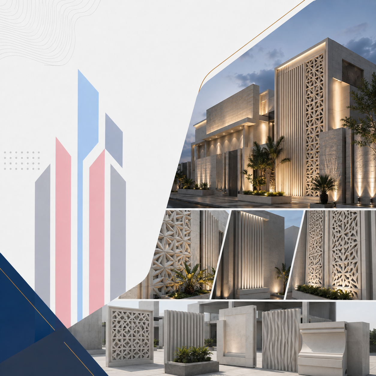 الأحجار الطبيعية وGRC